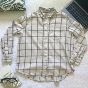 Madewell | Green/Cream plaid flannel